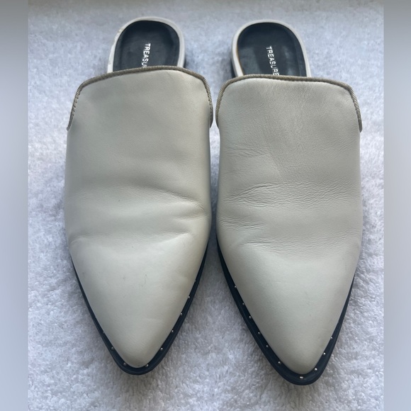 Treasure & Bond Keaton white leather mule slide loafer shoe. Women’s 7 - Picture 3 of 12